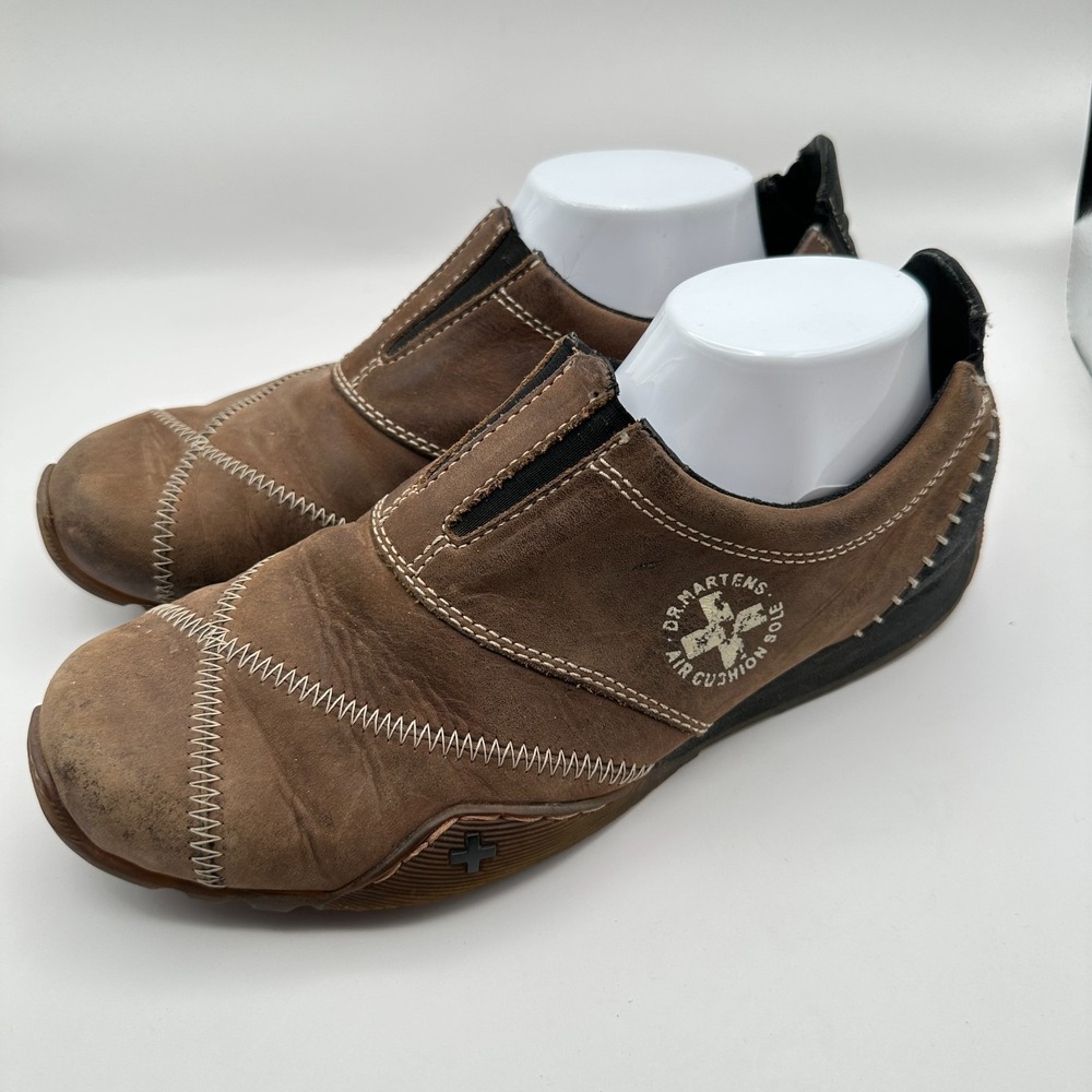 Dr. Martens Slip-on Shoes Mens US 8 Brown Nubuck Leather Air Cushion Sole 12292